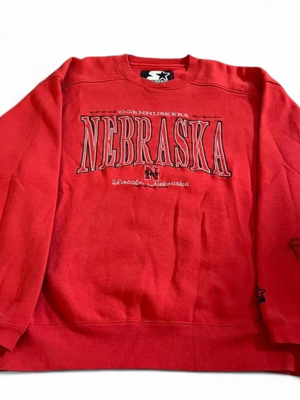 Vintage Men’s Starter Nebraska Cornhuskers Red Sweatshirt Size L